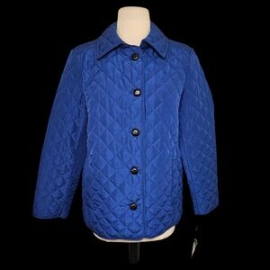Jones of New York NWT Petite Puffy Coat Petite L blue and black